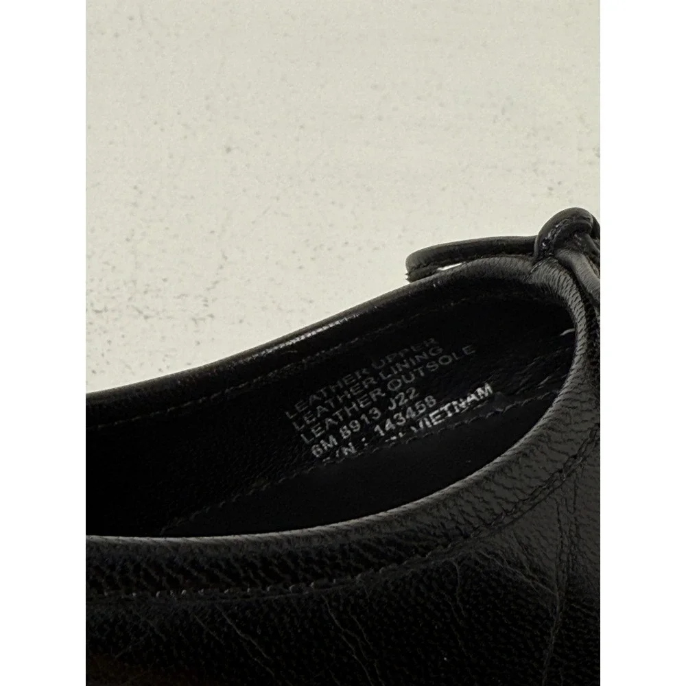Tory Burch Black Leather Pointed Toe Kitten Heels with Bow Detail Size 6M